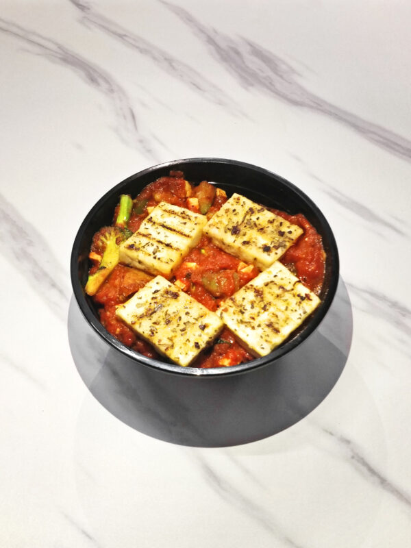 Image of Grilled Tofu with Italian Sauce and Brown Rice
