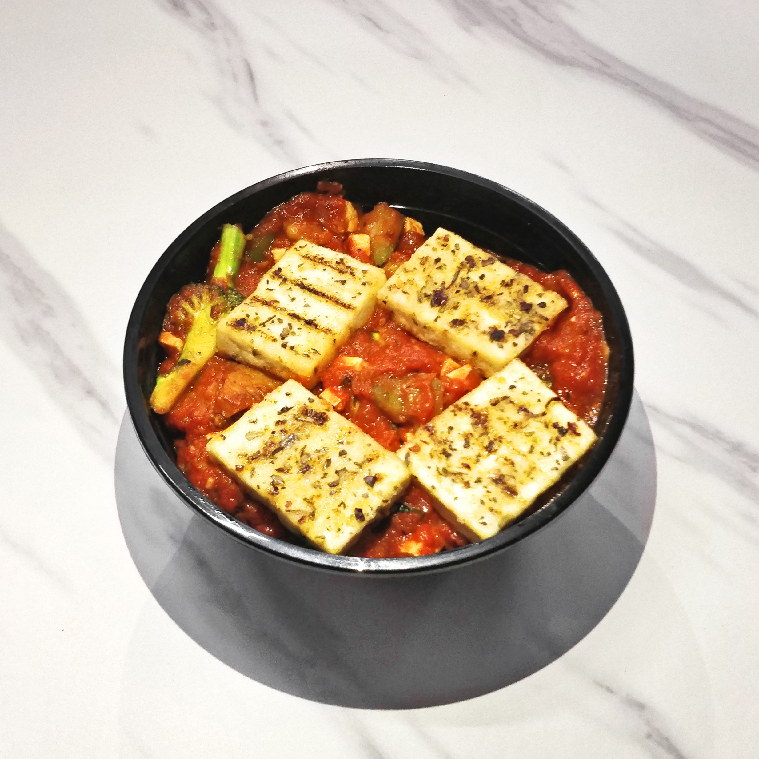 Image of Grilled Tofu with Italian Sauce and Brown Rice